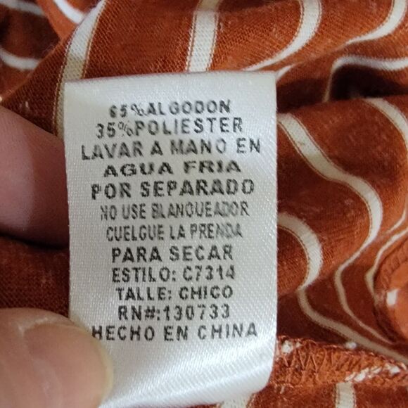 Umgee USA Small Striped Top Elbow Patches Boho Cottagecore Cozy Librarian Chic - Picture 7 of 8